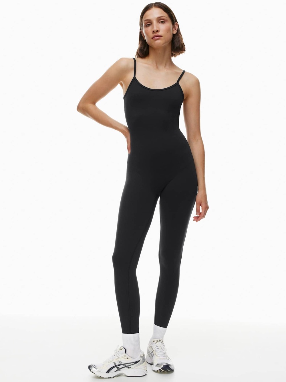 Aritzia TNA Black Spaghetti-Strap Jumpsuit